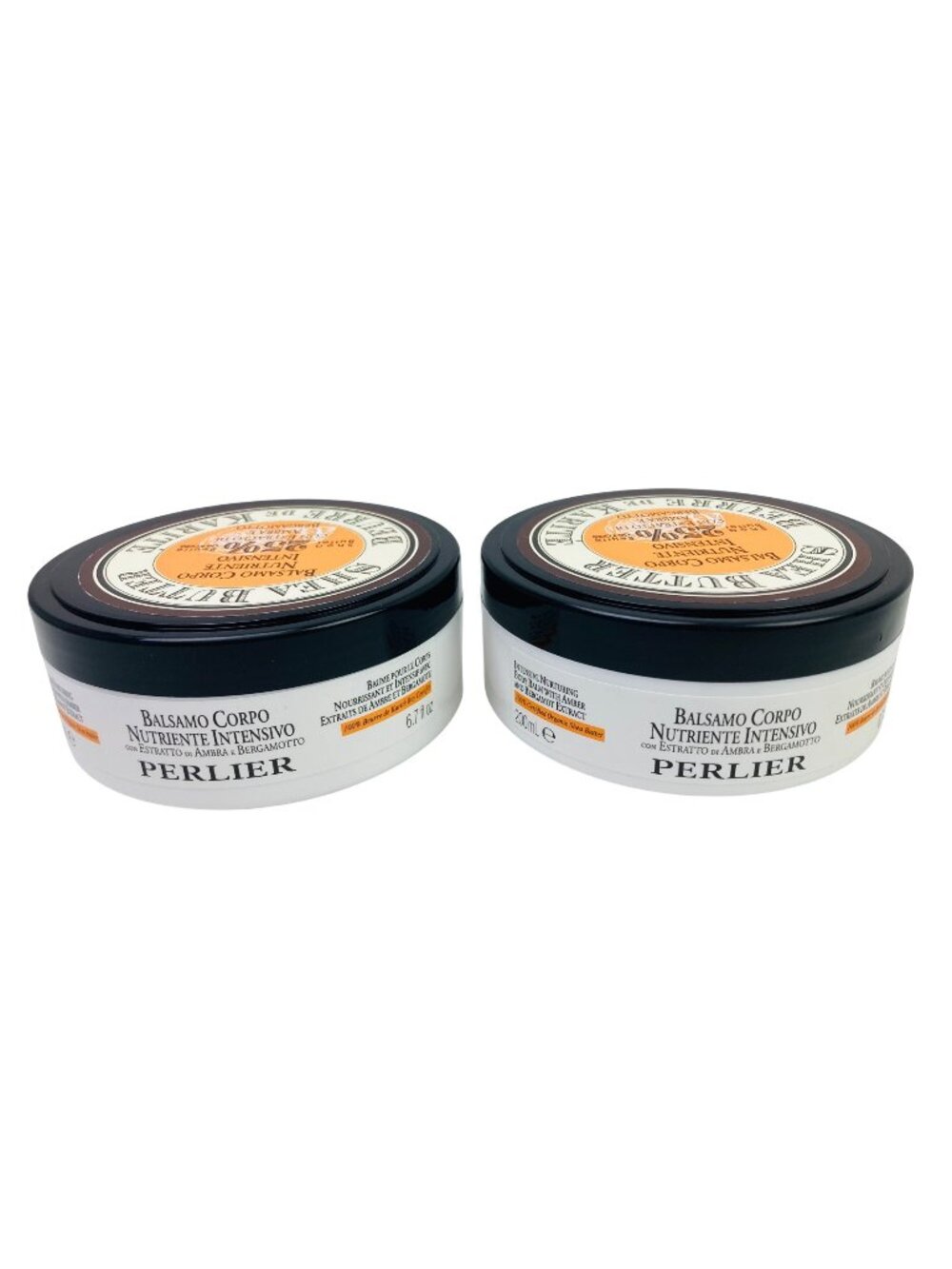 Perlier Shea Butter Body Balm With Amber & Bergamot Extract 6.7 Fl Oz (Set Of 2)